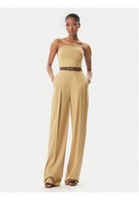 Elisabetta Franchi Kombinezon TU05152E2 032 Beżowy Regular Fit. Kolor: beżowy. Materiał: syntetyk #3