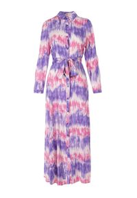 Born2be - Fioletowa Sukienka Nephohsa. Kolor: fioletowy. Materiał: materiał. Długość rękawa: długi rękaw. Typ sukienki: koszulowe. Styl: elegancki. Długość: maxi #3