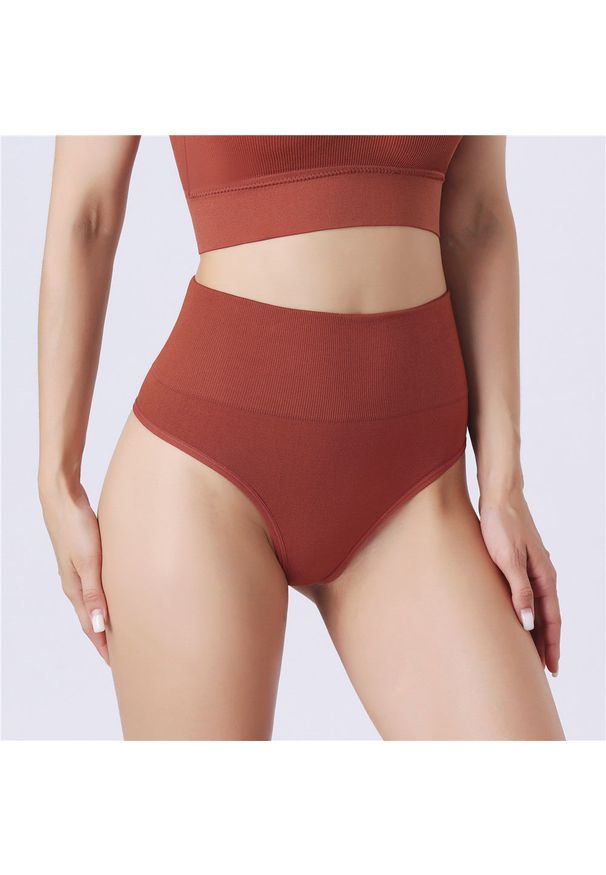 Intica - Stringi modelujące z wysokim stanem elastyczne na co dzień Maiu. Stan: podwyższony. Kolor: brązowy. Materiał: tkanina, materiał