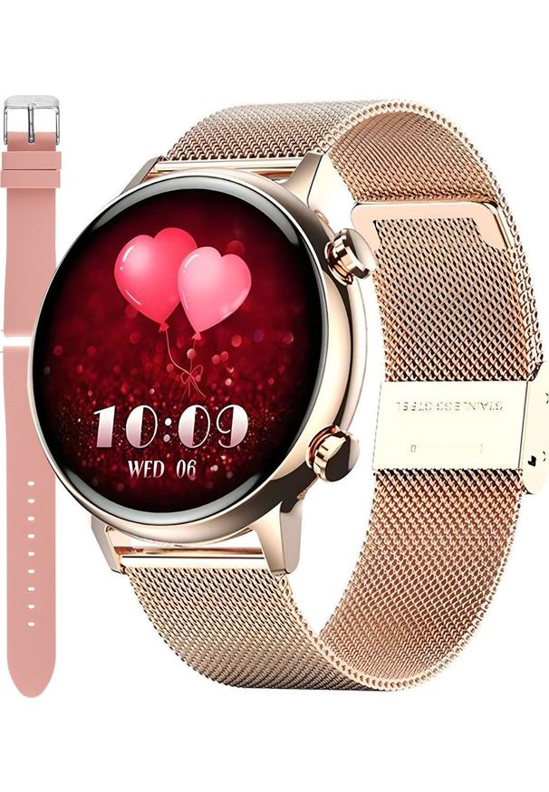 Smartwatch Enter SAT.110.1410.539-SET Różowe złoto. Rodzaj zegarka: smartwatch. Kolor: różowy, wielokolorowy, złoty