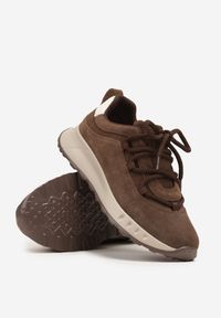 Renee - Brązowe Zamszowe Sneakersy z Wkładką ze Skóry Naturalnej Dolavienne. Okazja: na co dzień. Kolor: brązowy. Materiał: zamsz, skóra #6