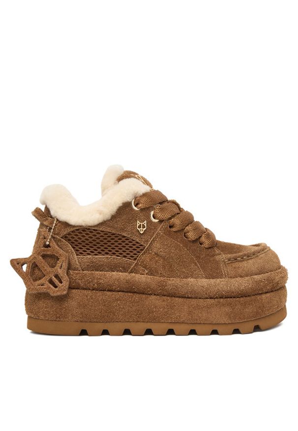 Naked Wolfe Sneakersy BEAU Brązowy. Kolor: brązowy. Materiał: zamsz, skóra