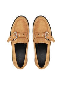 Hugo - HUGO Loafersy 50541731 Beżowy. Kolor: beżowy. Materiał: skóra, zamsz