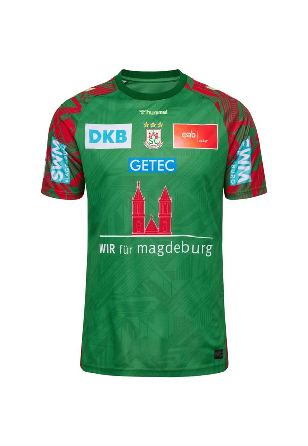 Hummel - Koszulka domowa FC Magdeburg 2025/26. Kolor: zielony. Sport: koszykówka