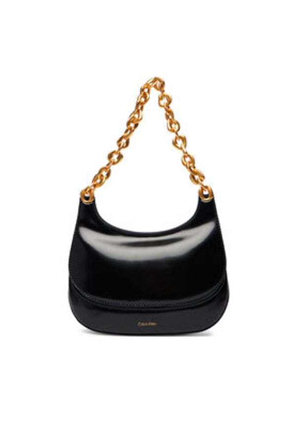 Calvin Klein Torebka Chain Shoulder Bag LV04F3403G Czarny. Kolor: czarny. Materiał: skórzane