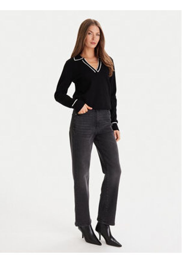 Morgan Sweter 252-MCOLO Czarny Regular Fit. Kolor: czarny. Materiał: syntetyk