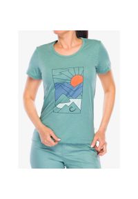 EDELRID - Koszulka bawełniana damska Edelrid Highball T-Shirt V. Kolor: zielony. Materiał: bawełna