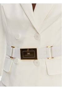 Elisabetta Franchi Marynarka GI-224-61E2-V590 Biały Regular Fit. Kolor: biały. Materiał: syntetyk #3