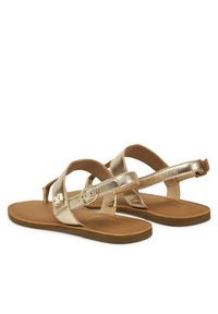 TOMMY HILFIGER - Tommy Hilfiger Sandały Metallic Leather Thong Sandal FW0FW08798 Złoty. Kolor: złoty. Materiał: skóra #4