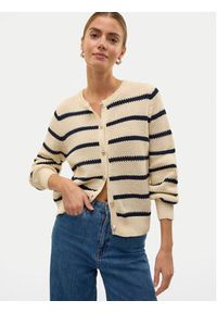 Vero Moda Kardigan Amazing 10319138 Beżowy Regular Fit. Kolor: beżowy. Materiał: syntetyk