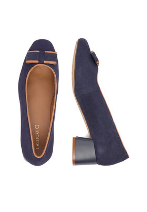 Lasocki Czółenka CEO-RST-AGNES-14 Granatowy. Kolor: niebieski. Materiał: skóra, zamsz