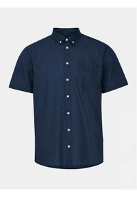 Blend Koszula 20716368 Granatowy Regular Fit. Kolor: niebieski. Materiał: len