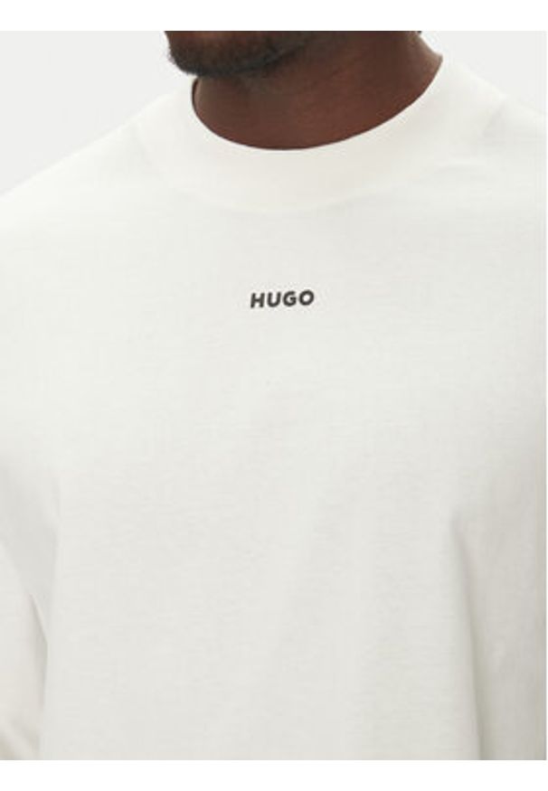 Hugo - HUGO Bluza Daposo 50511029 Beżowy Relaxed Fit. Kolor: beżowy. Materiał: bawełna