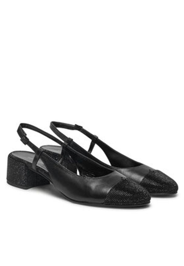 Tory Burch Sandały Cap-Toe Pave Singback Pump 160256 Czarny. Kolor: czarny. Materiał: skóra