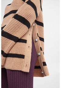 Custommade - Sweter wełniany Talna Stripes CUSTOMMADE. Materiał: wełna. Długość rękawa: długi rękaw. Długość: długie. Wzór: paski