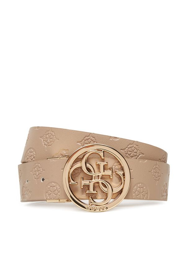 Guess Pasek Damski BW9253 P5335 Beżowy. Kolor: beżowy. Materiał: skóra