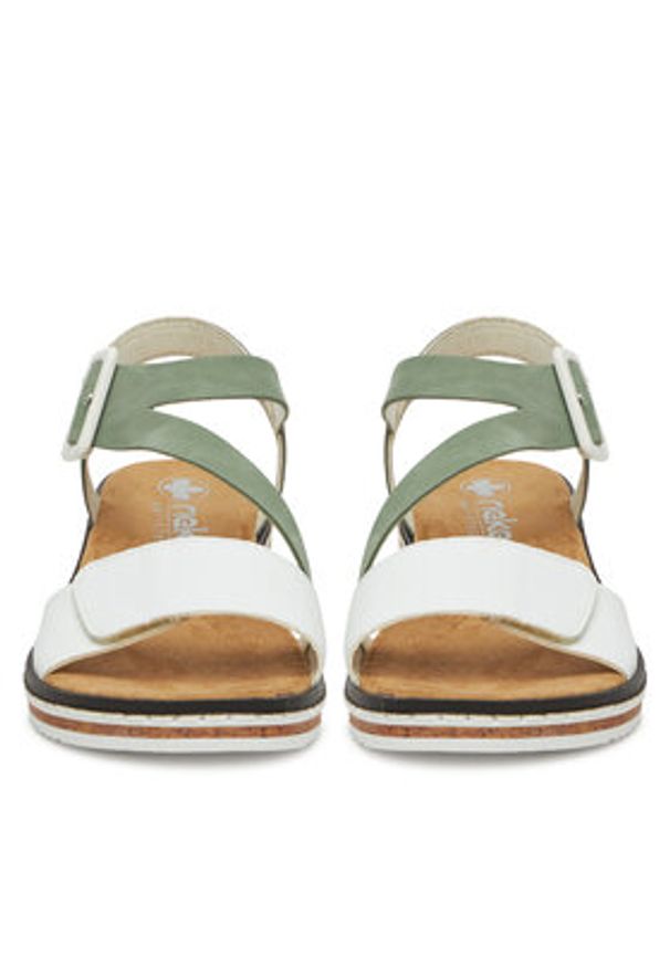 Rieker Sandały V3660-52 Zielony. Kolor: zielony. Materiał: syntetyk, materiał