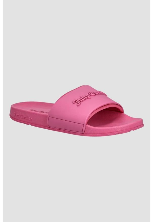 Juicy Couture - JUICY COUTURE Różowe klapki damskie Embossed Slider, Rozmiar 40. Okazja: na co dzień. Kolor: różowy. Sezon: lato. Styl: casual