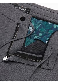 Ombre Clothing - Męskie spodenki wykonane z dwukolorowej melanżowej dzianiny - czarne V2. Okazja: na co dzień. Kolor: czarny. Materiał: dzianina. Wzór: melanż. Styl: casual #4