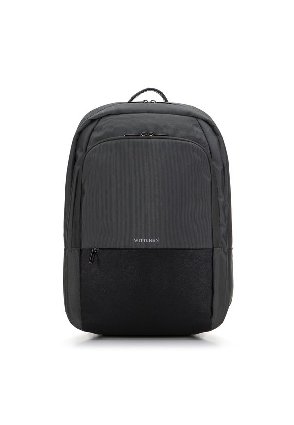 Wittchen - Męski plecak na laptopa 15,6” ze wstawką szarozielony. Kolor: zielony. Materiał: poliester. Styl: biznesowy, klasyczny