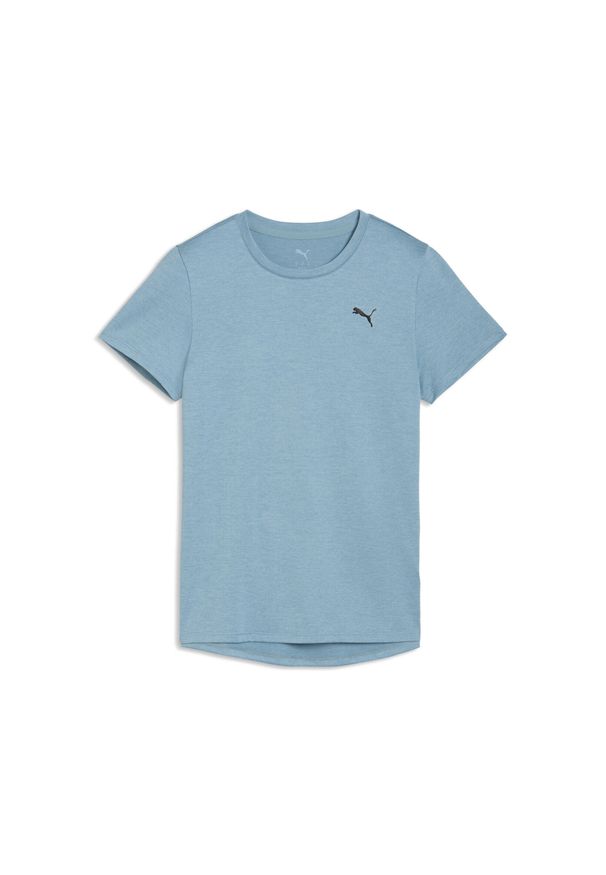 Puma - Damska melanżowa koszulka TAD ESSENTIALS PUMA. Kolor: niebieski. Wzór: melanż. Sport: fitness