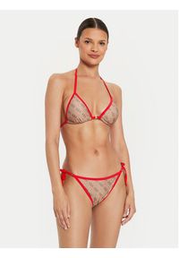 Guess Dół od bikini E4YO06 MC04R Brązowy. Kolor: brązowy. Materiał: syntetyk