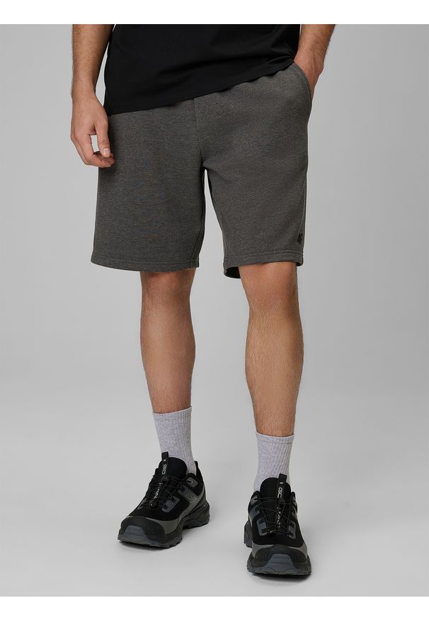 4f - 4F Spodenki dresowe męskie - szare XL. Kolor: szary. Materiał: dresówka. Sport: turystyka piesza, fitness