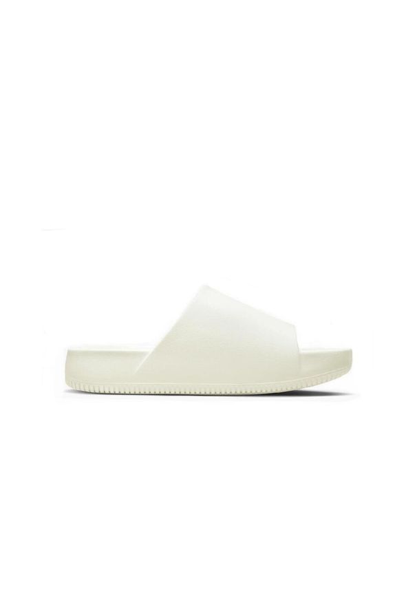 Klapki męskie Nike Calm Slide. Zapięcie: bez zapięcia. Kolor: biały. Materiał: syntetyk, materiał. Szerokość cholewki: normalna. Sport: turystyka piesza, pływanie, fitness