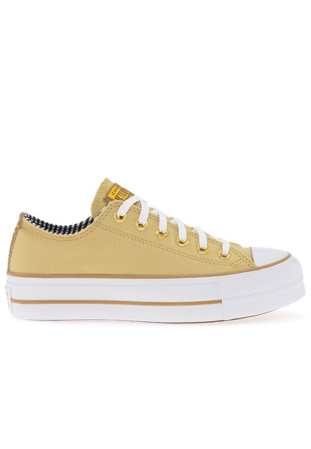 Buty Converse Chuck Taylor All Star Lift Platform A08109C - żółte. Kolor: żółty. Materiał: guma. Szerokość cholewki: normalna. Obcas: na platformie. Model: Converse All Star