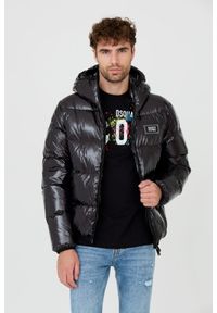 DSQUARED2 Czarna męska puchowa kurtka Puff Kaban, Rozmiar 56. Kolor: czarny. Materiał: puch