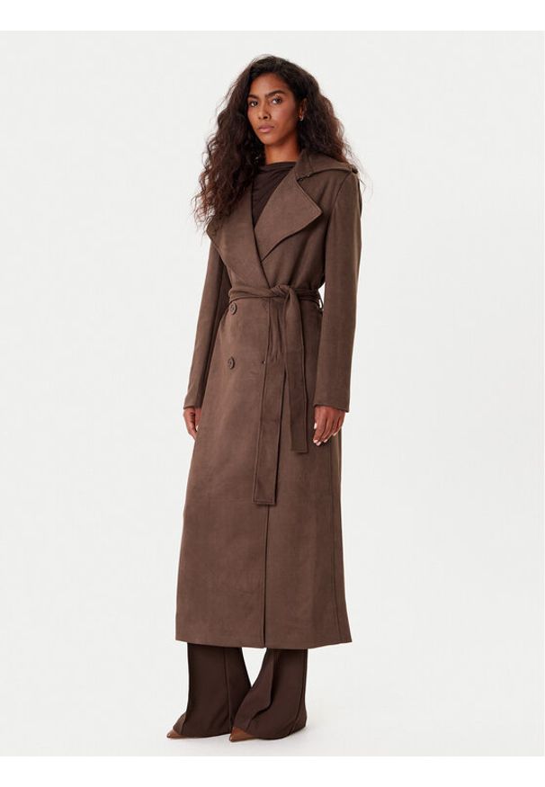 BARDOT - Bardot Trencz Kira Vegan Suede 57053JB4 Brązowy Regular Fit. Kolor: brązowy. Materiał: syntetyk