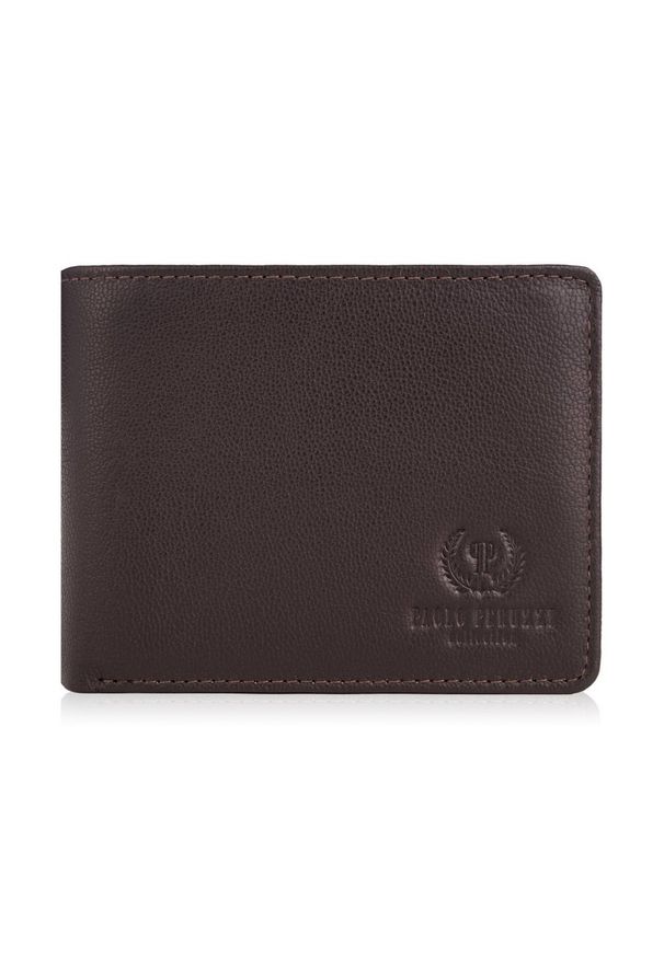 Portfel skórzany PAOLO PERUZZI T-79-BR brązowy. Kolor: brązowy. Materiał: skóra