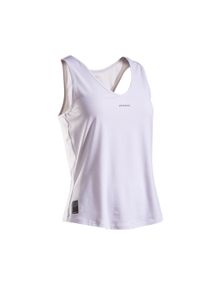 ARTENGO - Koszulka na ramiączka tenisowa damska Artengo Dry 500. Kolor: biały. Materiał: poliester, elastan, materiał. Długość rękawa: na ramiączkach. Długość: krótkie. Sport: tenis