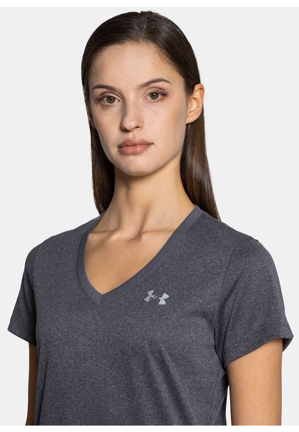Koszulka damska Under Armour Tech Ssv Solid (1255839-090). Kolor: szary. Materiał: materiał. Sport: turystyka piesza, fitness