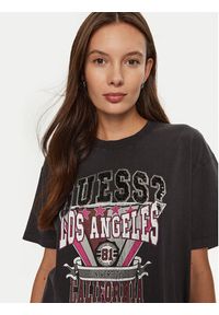 Guess T-Shirt W4BI22 K8FQ4 Czarny Relaxed Fit. Kolor: czarny. Materiał: bawełna