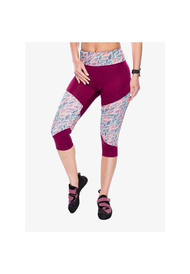 OCUN - Legginsy wspinaczkowe damskie Ocun Rhea 3/4 Leggings. Kolor: czerwony