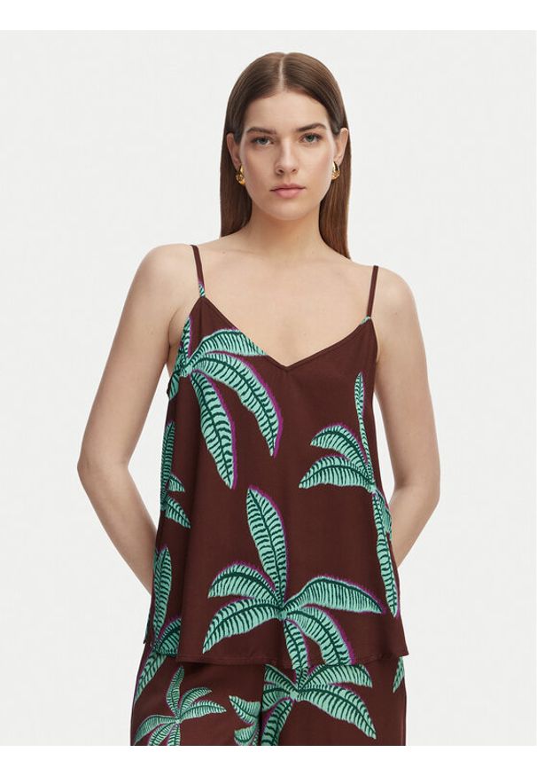 LOLA CASADEMUNT Top LS2615121 Brązowy Regular Fit. Kolor: brązowy. Materiał: wiskoza