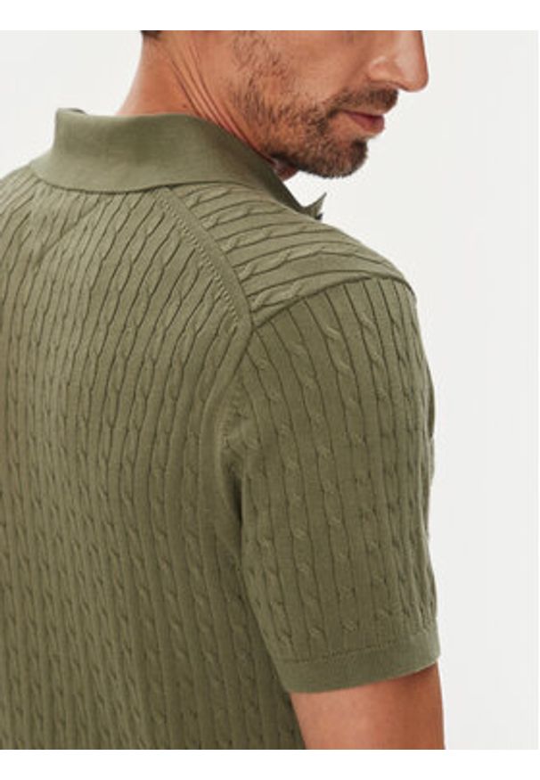 TOMMY HILFIGER - Tommy Hilfiger Polo MW0MW40701 Zielony Regular Fit. Typ kołnierza: polo. Kolor: zielony. Materiał: bawełna