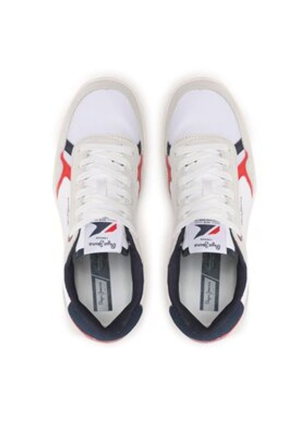 Pepe Jeans Sneakersy Kore Vintage M PMS30900 Biały. Kolor: biały. Materiał: skóra, zamsz