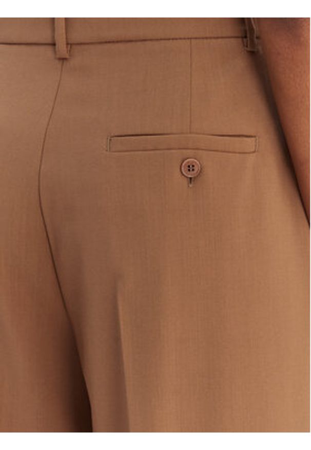 Weekend Max Mara Spodnie palazzo Visivo 2615131041 Brązowy Relaxed Fit. Kolor: brązowy. Materiał: wełna
