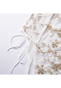 Intica - Body z haftem transparentne eleganckie Marice. Kolor: wielokolorowy. Materiał: materiał. Wzór: haft #6