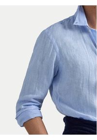 Polo Ralph Lauren Koszula 710968915008 Błękitny Slim Fit. Typ kołnierza: polo. Kolor: niebieski. Materiał: len #3