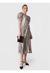 ROTATE Sukienka koktajlowa Sequin Maxi RT2255 Srebrny Regular Fit. Kolor: srebrny. Materiał: syntetyk. Styl: wizytowy. Długość: maxi #3