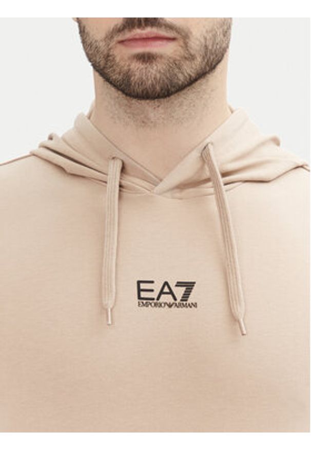 EA7 Emporio Armani Bluza 8NPM32 PJVRZ U6155 Beżowy Regular Fit. Kolor: beżowy. Materiał: bawełna