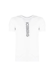 Iceberg T-Shirt "C-Neck" | F013639A | Mężczyzna | Biały. Okazja: na co dzień. Kolor: biały. Materiał: elastan, bawełna. Wzór: nadruk. Styl: casual, elegancki
