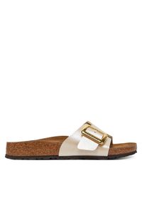 Birkenstock Klapki Catalina Cushion Buckle 1029393 Écru. Materiał: skóra