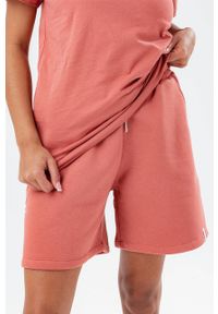 Hype szorty damskie kolor różowy gładkie high waist. Stan: podwyższony. Kolor: różowy. Wzór: gładki
