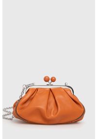 Weekend Max Mara torebka skórzana kolor pomarańczowy. Kolor: pomarańczowy. Materiał: skórzane #1