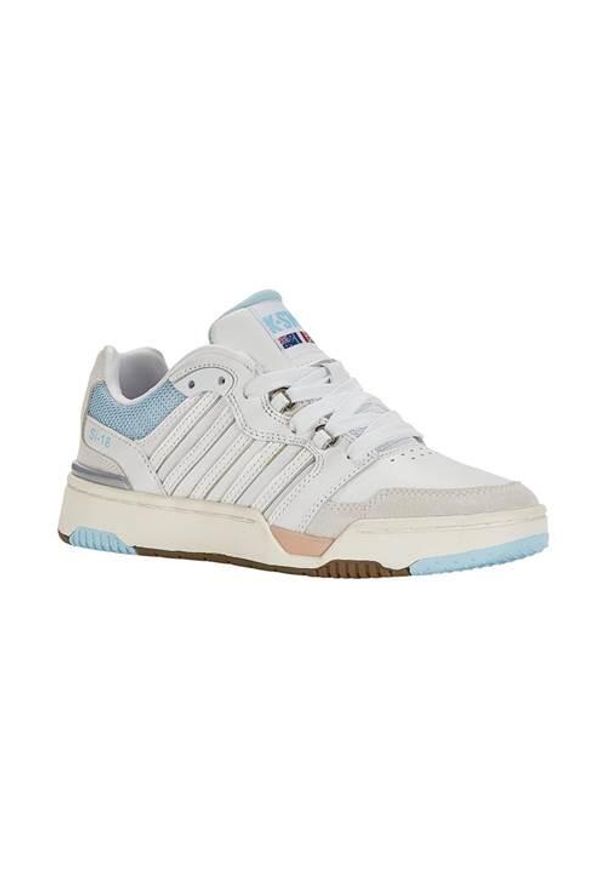 Buty do chodzenia damskie K-Swiss SI18 Rival. Zapięcie: sznurówki. Kolor: biały. Materiał: guma, skóra, tkanina, materiał, syntetyk. Szerokość cholewki: normalna. Sport: turystyka piesza