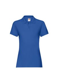 FRUIT OF THE LOOM - Damska Koszulka Polo Premium Plain. Typ kołnierza: polo. Kolor: niebieski